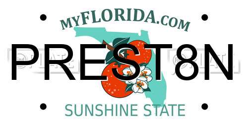 PREST8N Florida License Plate