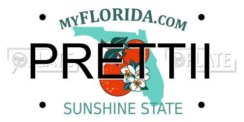 PRETTII Florida License Plate
