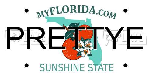 PRETTYE Florida License Plate