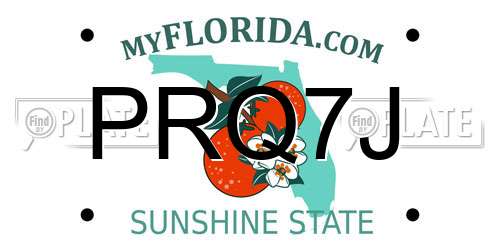 PRQ7J Florida License Plate