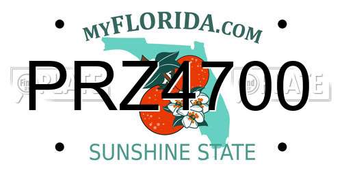 PRZ4700 Florida License Plate