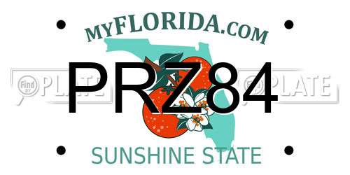 PRZ84 Florida License Plate
