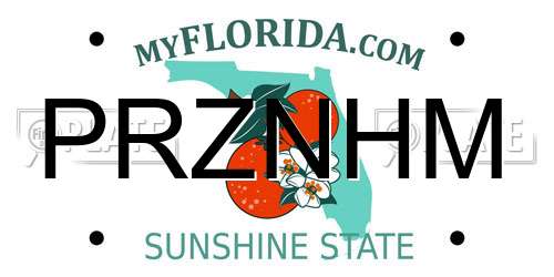 PRZNHM Florida License Plate