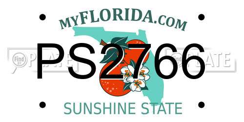PS2766 Florida License Plate