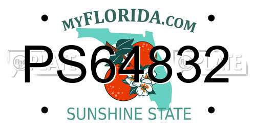 PS64832 Florida License Plate