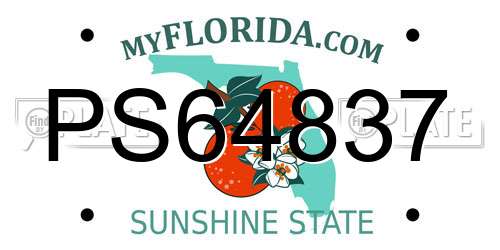 PS64837 Florida License Plate