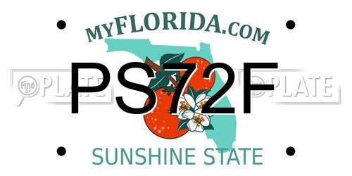 PS72F Florida License Plate