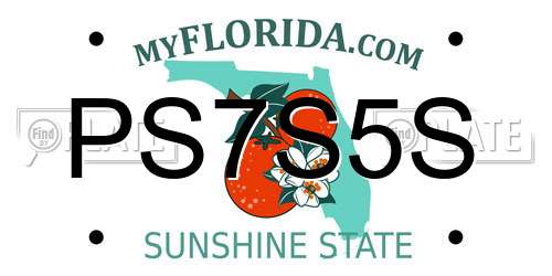 PS7S5S Florida License Plate