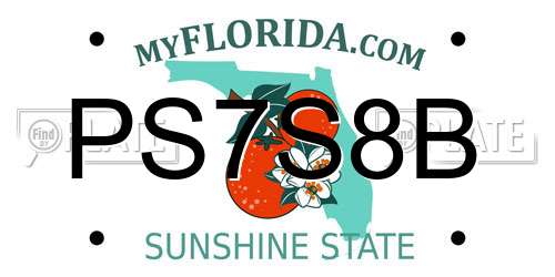 PS7S8B Florida License Plate