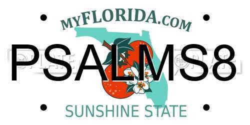 PSALMS8 Florida License Plate