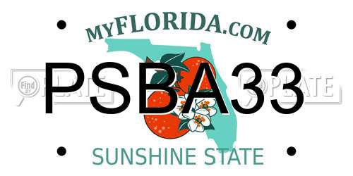 PSBA33 Florida License Plate