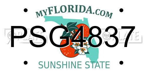 PSG4837 Florida License Plate