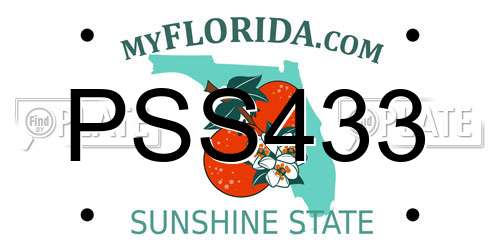 PSS433 Florida License Plate