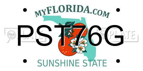 PST76G Florida License Plate