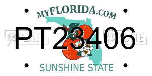 PT23406 Florida License Plate