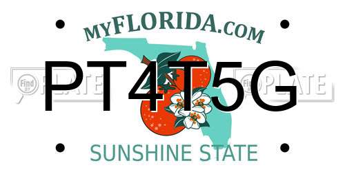 PT4T5G Florida License Plate