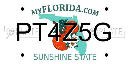 PT4Z5G Florida License Plate