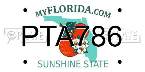 PTA786 Florida License Plate