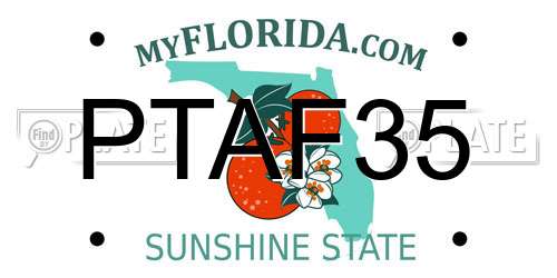 PTAF35 Florida License Plate