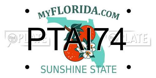 PTAI74 Florida License Plate