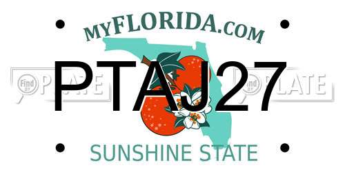 PTAJ27 Florida License Plate