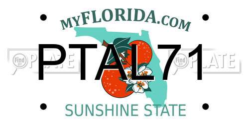 PTAL71 Florida License Plate