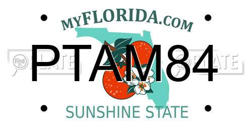 PTAM84 Florida License Plate