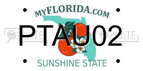 PTAU02 Florida License Plate