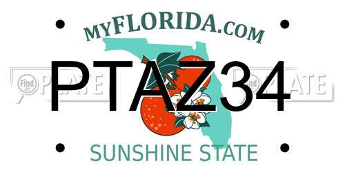 PTAZ34 Florida License Plate