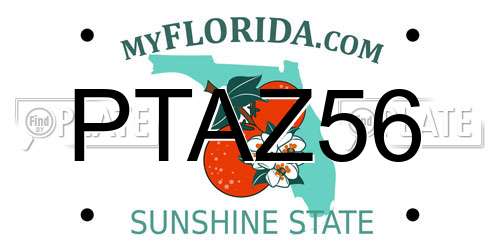 PTAZ56 Florida License Plate