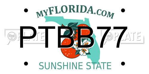 PTBB77 Florida License Plate