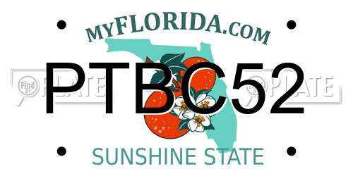 PTBC52 Florida License Plate
