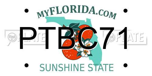 PTBC71 Florida License Plate