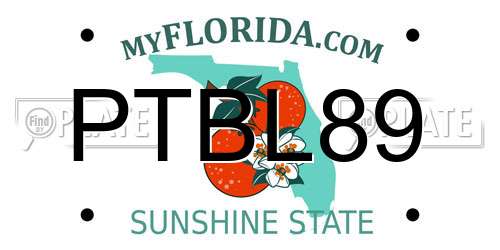PTBL89 Florida License Plate
