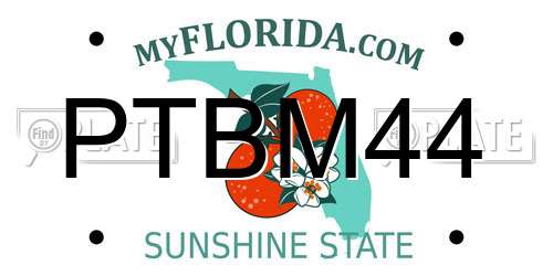 PTBM44 Florida License Plate