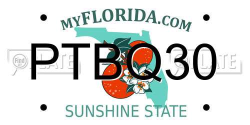 PTBQ30 Florida License Plate