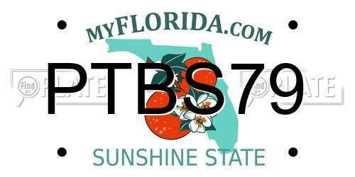 PTBS79 Florida License Plate