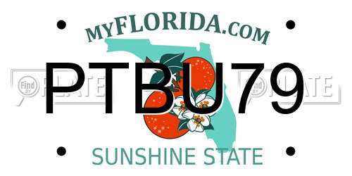 PTBU79 Florida License Plate