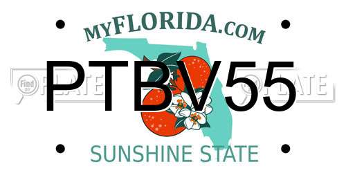 PTBV55 Florida License Plate