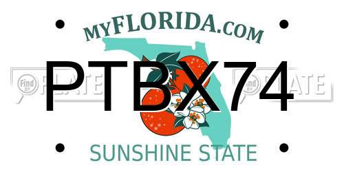 PTBX74 Florida License Plate