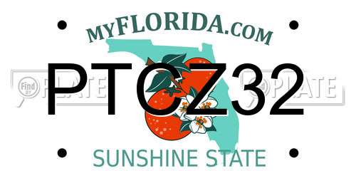 PTCZ32 Florida License Plate