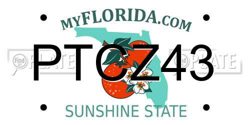 PTCZ43 Florida License Plate
