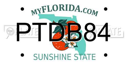 PTDB84 Florida License Plate