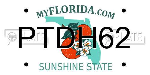 PTDH62 Florida License Plate