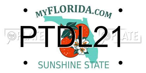 PTDL21 Florida License Plate