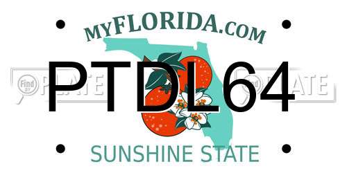 PTDL64 Florida License Plate