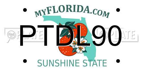 PTDL90 Florida License Plate