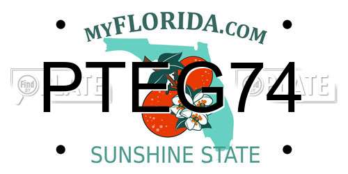PTEG74 Florida License Plate
