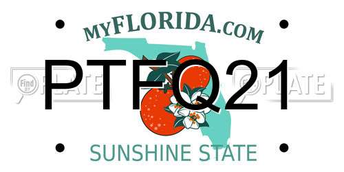 PTFQ21 Florida License Plate