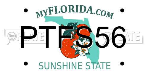 PTFS56 Florida License Plate